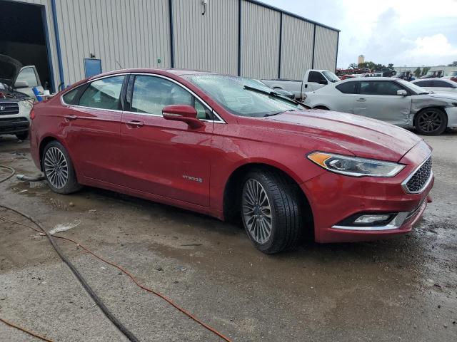 3FA6P0RU1HR208577 - 2017 FORD FUSION TITANIUM HEV RED photo 4