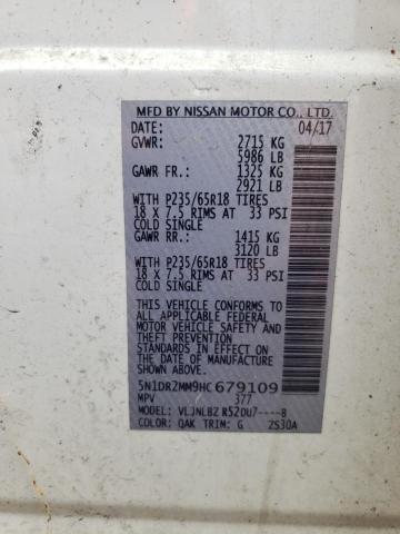 5N1DR2MM9HC679109 - 2017 NISSAN PATHFINDER S WHITE photo 13