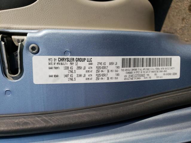 2C4RC1CG7CR328622 - 2012 CHRYSLER TOWN & COU TOURING L BLUE photo 13