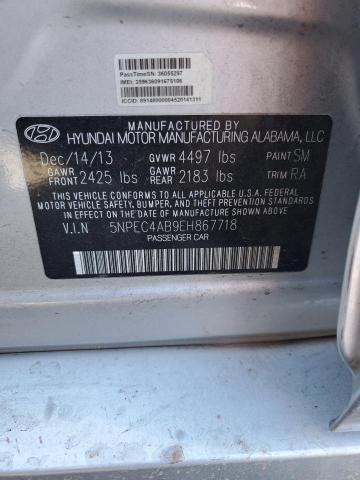 5NPEC4AB9EH867718 - 2014 HYUNDAI SONATA SE SILVER photo 13