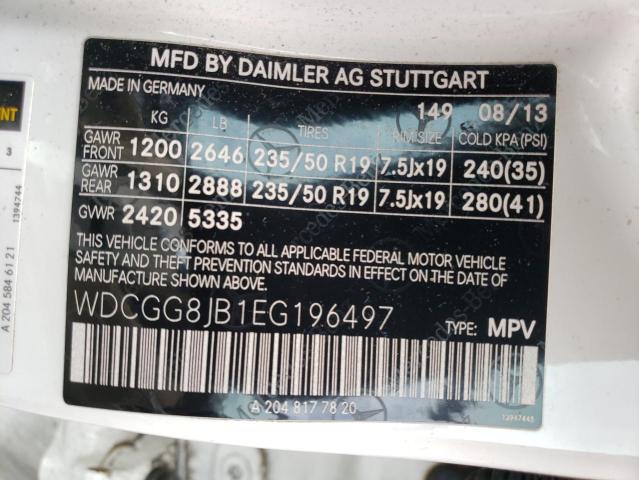 WDCGG8JB1EG196497 - 2014 MERCEDES-BENZ GLK 350 4MATIC WHITE photo 13