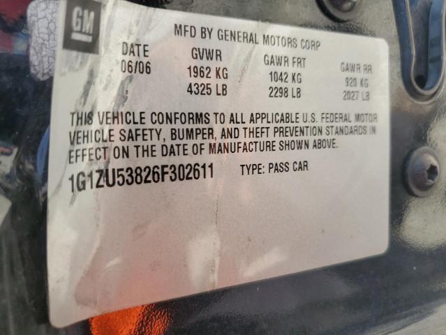 1G1ZU53826F302611 - 2006 CHEVROLET MALIBU LTZ 黑色 照片 12