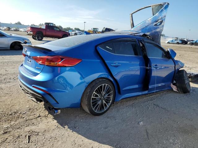 KMHD04LB0JU611433 - 2018 HYUNDAI ELANTRA SPORT BLUE photo 3