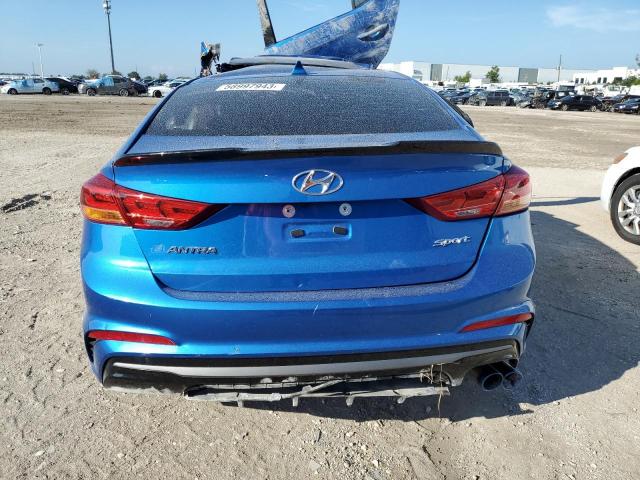 KMHD04LB0JU611433 - 2018 HYUNDAI ELANTRA SPORT BLUE photo 6