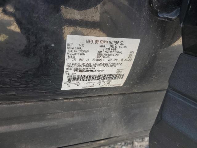 1FM5K8AB0MGA46838 - 2021 FORD EXPLORER POLICE INTERCEPTOR Negro foto 13