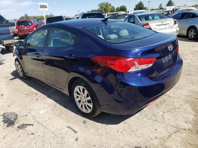 5NPDH4AE4BH029230 - 2011 HYUNDAI ELANTRA GL BLUE photo 3