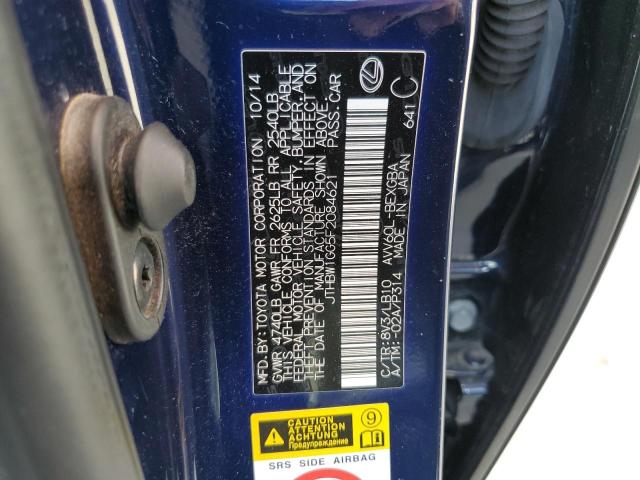 JTHBW1GG5F2084621 - 2015 LEXUS ES 300H BLUE photo 12