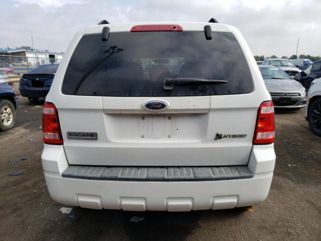 1FMCU49389KC38682 - 2009 FORD ESCAPE HYBRID WHITE photo 6