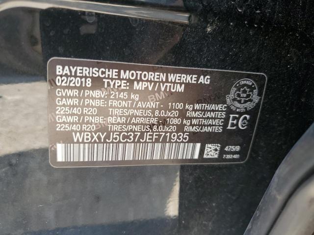 WBXYJ5C37JEF71935 - 2018 BMW X2 XDRIVE28I BLACK photo 10