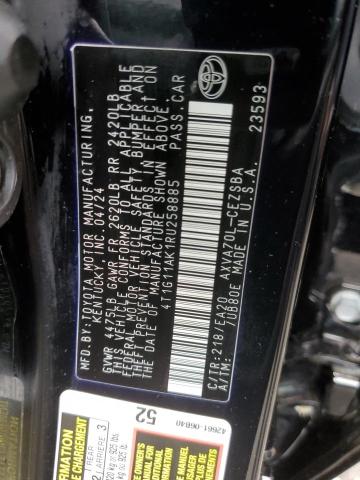 4T1G11AK1RU258885 - 2024 TOYOTA CAMRY SE NIGHT SHADE BLACK photo 12