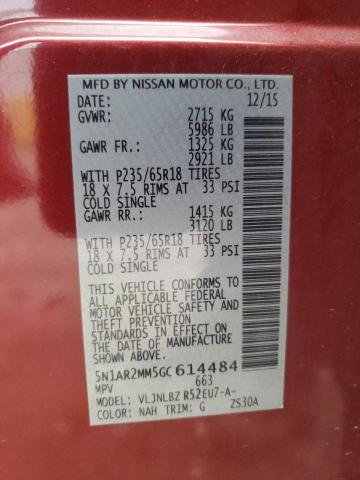 5N1AR2MM5GC614484 - 2016 NISSAN PATHFINDER S MAROON photo 13