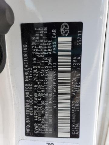 4T1T11AK4PU758213 - 2023 TOYOTA CAMRY SE NIGHT SHADE WHITE photo 12