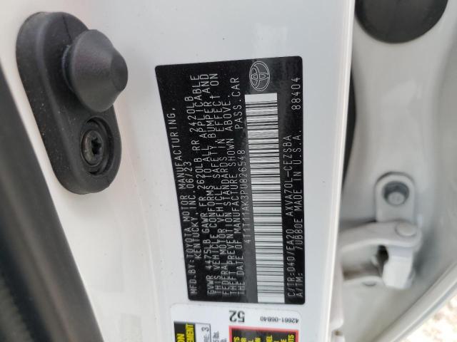 4T1T11AK3PU826548 - 2023 TOYOTA CAMRY SE NIGHT SHADE WHITE photo 12