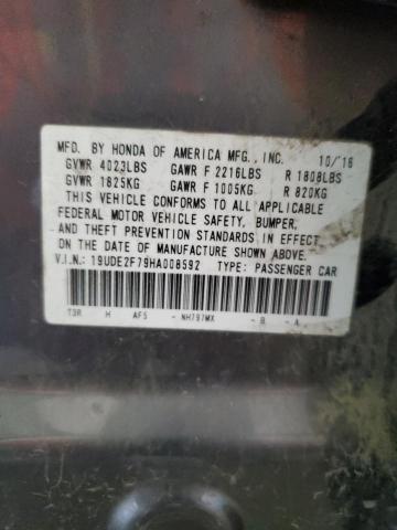 19UDE2F79HA008592 - 2017 ACURA ILX PREMIUM TECH GRAY photo 12