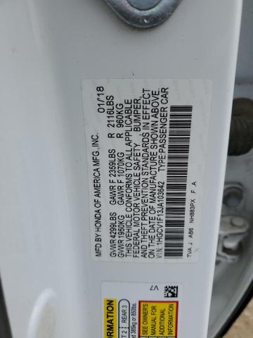 1HGCV1F13JA103642 - 2018 HONDA ACCORD LX WHITE photo 12