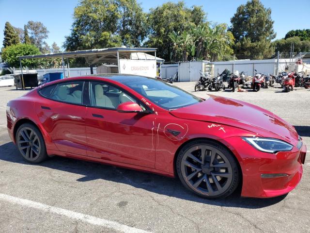 5YJSA1E58PF511032 - 2023 TESLA MODEL S RED photo 4