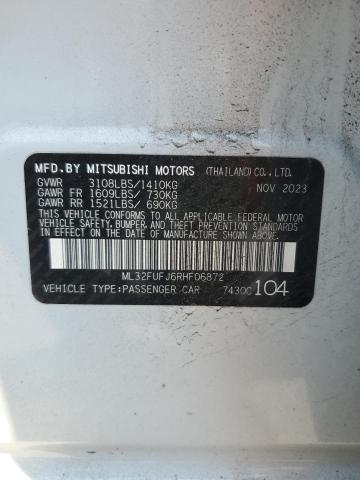 ML32FUFJ6RHF06872 - 2024 MITSUBISHI MIRAGE G4 ES WHITE photo 12