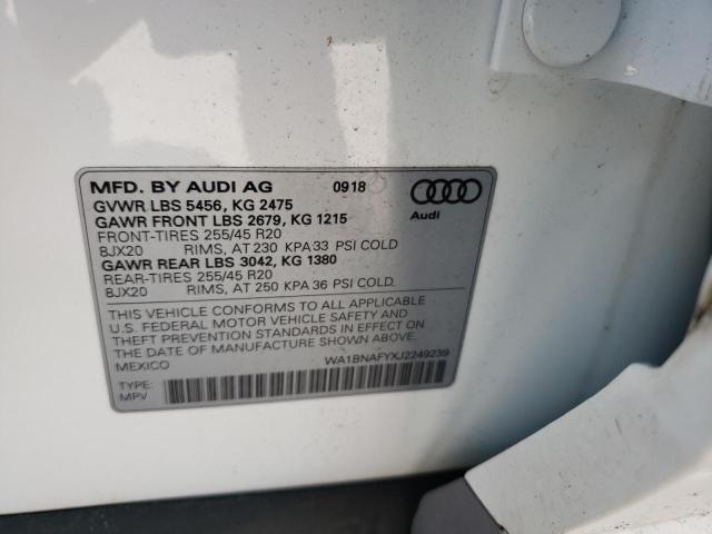 WA1BNAFYXJ2249239 - 2018 AUDI Q5 PREMIUM PLUS WHITE photo 13