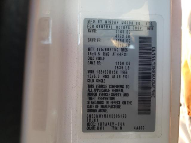 3N63M0YN3HK695190 - 2017 CHEVROLET CITY EXPRESS LS WHITE photo 13