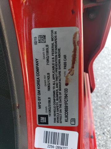 KL8CD6S91FC764133 - 2015 CHEVROLET SPARK 1LT RED photo 13