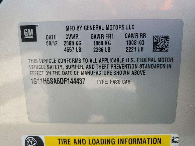 1G11H5SA6DF144437 - 2013 CHEVROLET MALIBU LTZ ოქროსფერი ფოტო 12