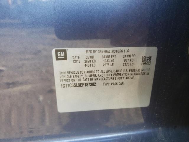 1G11C5SL9EF187302 - 2014 CHEVROLET MALIBU 1LT 蓝色 照片 12