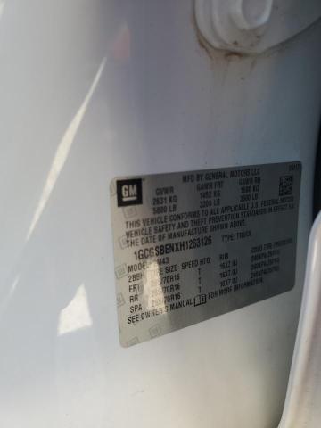 1GCGSBENXH1263126 - 2017 CHEVROLET COLORADO WHITE photo 12