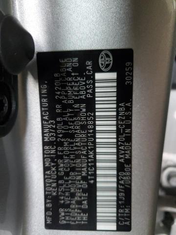 4T1C11AK1PU148852 - 2023 TOYOTA CAMRY LE Plata foto 12