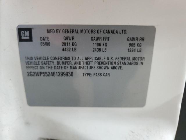 2G2WP552461299930 - 2006 PONTIAC GRAND PRIX 白色 照片 12