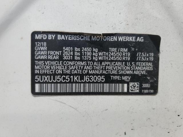 5UXUJ5C51KLJ63095 - 2019 BMW X4 M40I WHITE photo 13