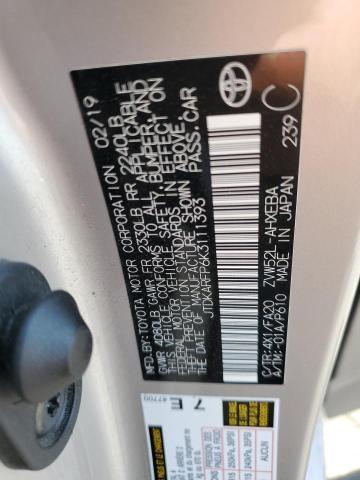 JTDKARFP6K3111393 - 2019 TOYOTA PRIUS PRIM SILVER photo 12