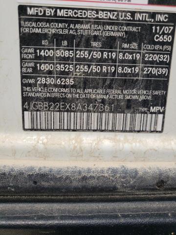 4JGBB22EX8A347361 - 2008 MERCEDES-BENZ ML 320 CDI WHITE photo 13