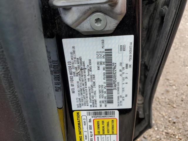 3FA6P0SU0ER229622 - 2014 FORD FUSION TITANIUM PHEV BLACK photo 12