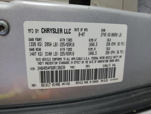 2A8HR54P68R136639 - 2008 CHRYSLER TOWN & COU TOURING 银色 照片 12