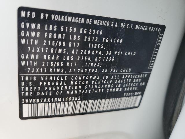 3VVRB7AX1RM146392 - 2024 VOLKSWAGEN TIGUAN S Սպիտակ լուսանկար 13