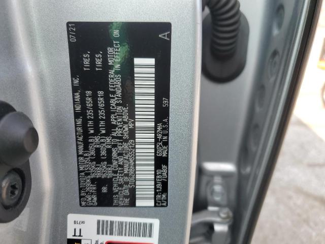 5TDGZRBH4MS552129 - 2021 TOYOTA HIGHLANDER XLE SILVER photo 13
