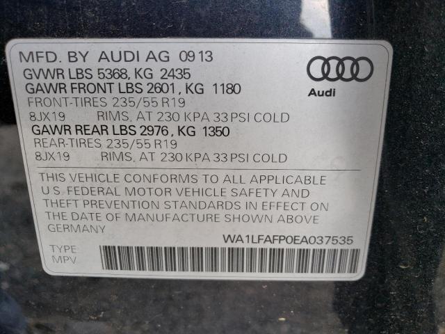 WA1LFAFP0EA037535 - 2014 AUDI Q5 PREMIUM PLUS BLACK photo 13