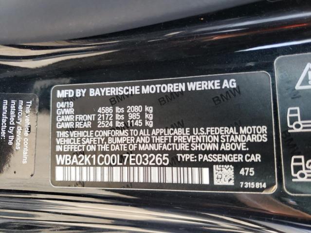 WBA2K1C00L7E03265 - 2020 BMW 230XI BLACK photo 12