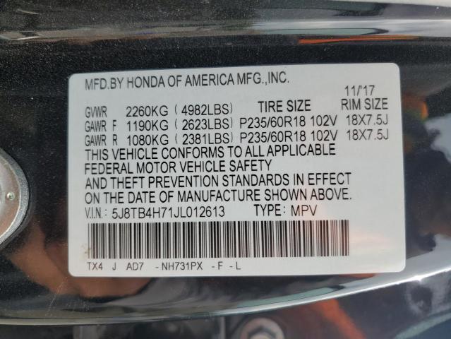 5J8TB4H71JL012613 - 2018 ACURA RDX ADVANCE BLACK photo 13