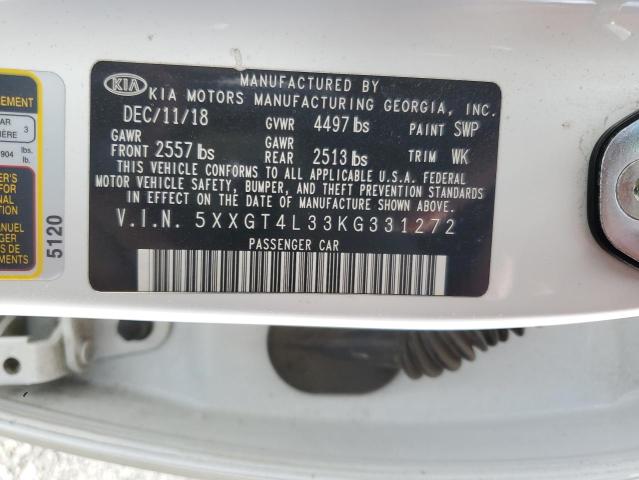 5XXGT4L33KG331272 - 2019 KIA OPTIMA LX 白色 照片 12