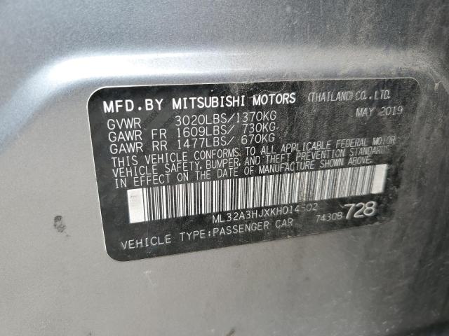 ML32A3HJXKH014502 - 2019 MITSUBISHI MIRAGE ES GRAY photo 13