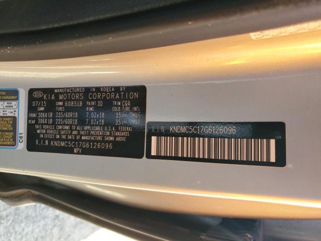 KNDMC5C17G6126096 - 2016 KIA SEDONA EX SILVER photo 13