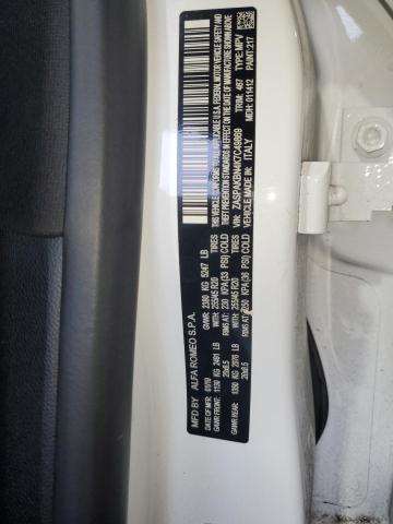 ZASPAKBN4K7C49869 - 2019 ALFA ROMEO STELVIO TI WHITE photo 13