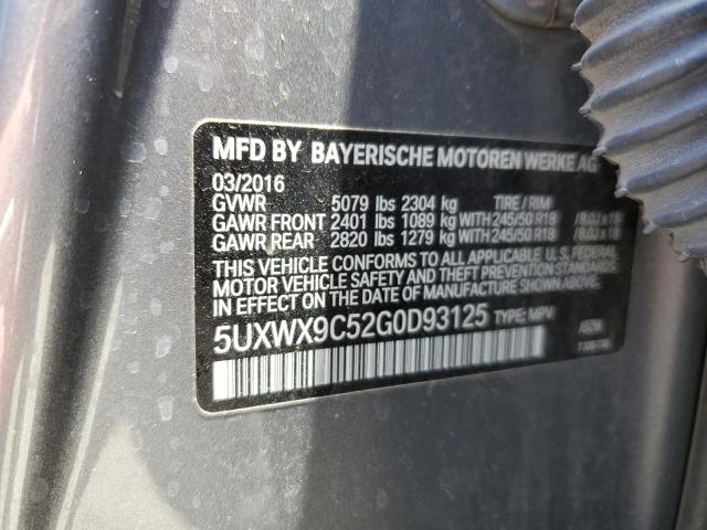 5UXWX9C52G0D93125 - 2016 BMW X3 XDRIVE28I GRAY photo 13