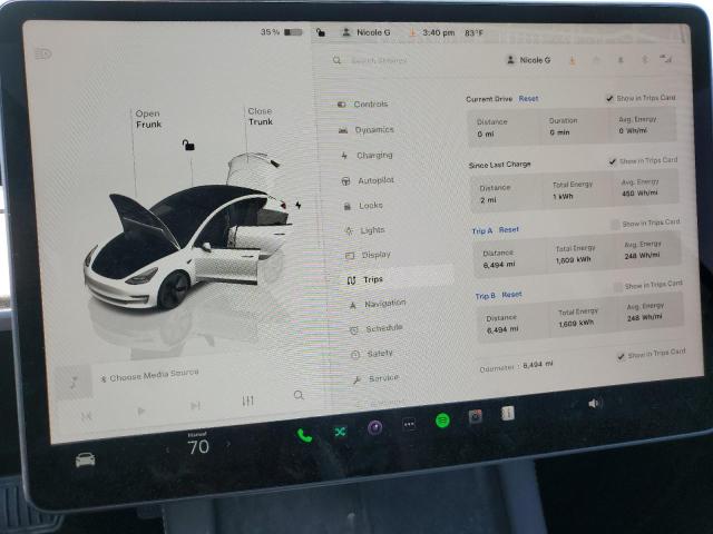 5YJ3E1EA1PF670853 - 2023 TESLA MODEL 3 Ağ foto 9