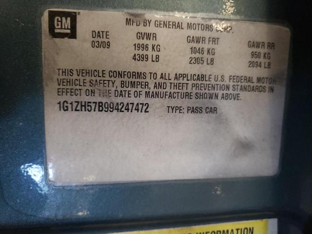 1G1ZH57B994247472 - 2009 CHEVROLET MALIBU 1LT ტალღისფერი ფოტო 12