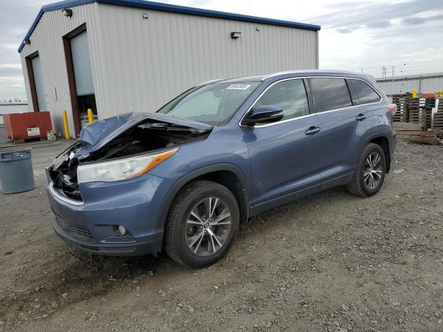 5TDJKRFH8GS287742 - 2016 TOYOTA HIGHLANDER XLE BLUE photo 1