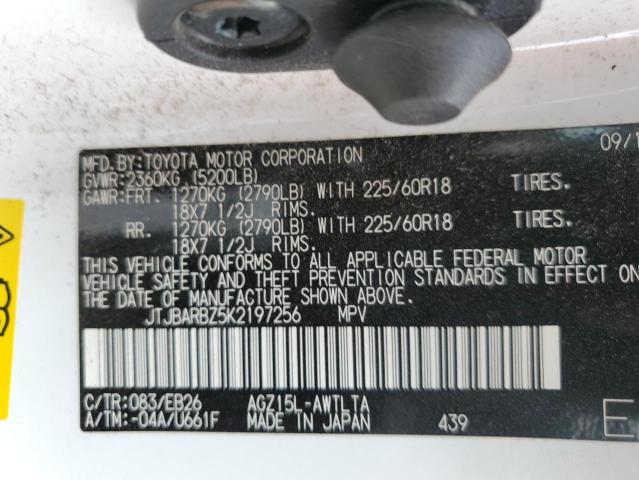 JTJBARBZ5K2197256 - 2019 LEXUS NX 300 BASE თეთრი ფოტო 12