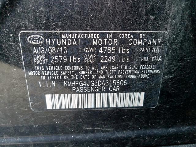 KMHFG4JG3DA315606 - 2013 HYUNDAI AZERA  photo 10