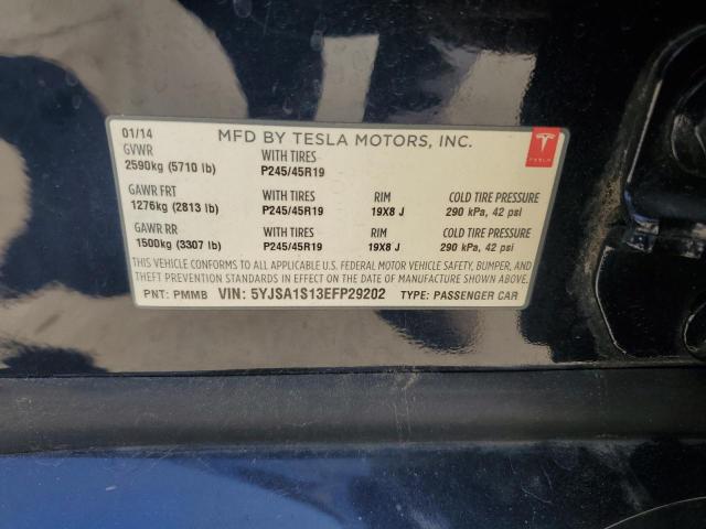 5YJSA1S13EFP29202 - 2014 TESLA MODEL S 黑色 照片 12